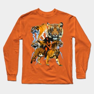 Vintage Tigers 90's y2k Cat Graphic (it has lightning) Long Sleeve T-Shirt